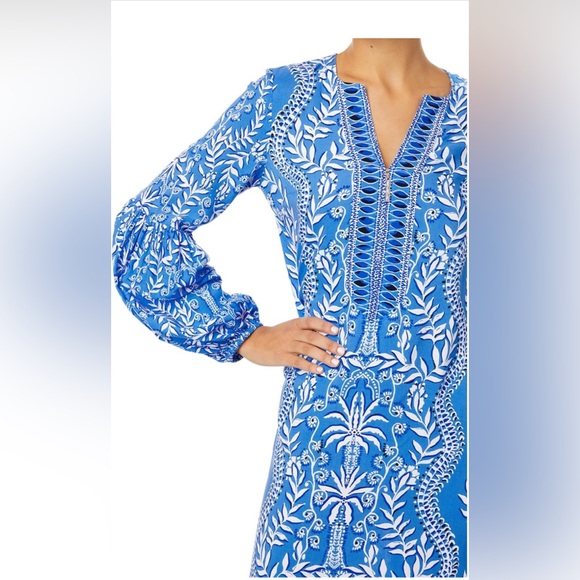 Lilly Pulitzer - Abaco Blue Have It Both Rays Engineered Woven Maxi - Picture 3 of 6